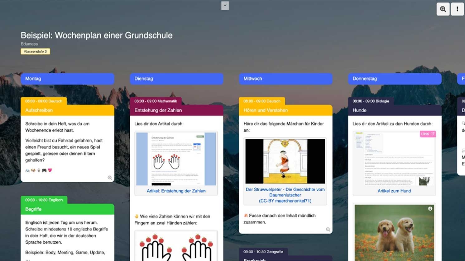 Screenshot aus der Bildungs-App Edumaps